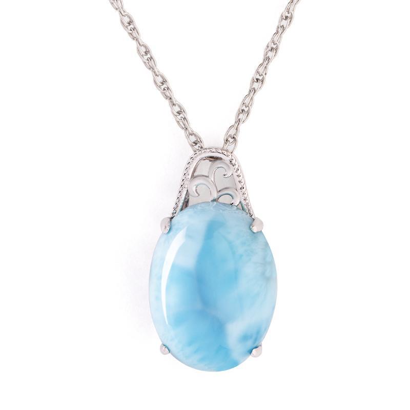 Sea of Love Larimar Pendant & Chain